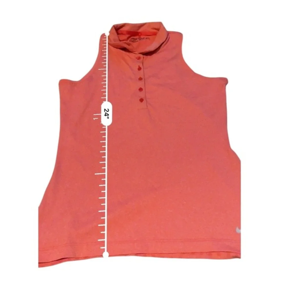 Nike Golf‎ Dri-FIT Sleeveless Polo Shirt Women's Small Coral Athletic Golf Top